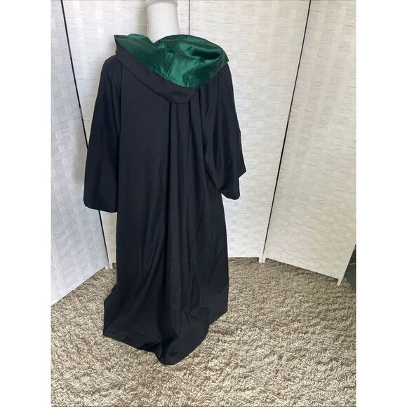 FINNEAS & CO Alivan's Majestic School Robe Mens M Black Green Hooded Cloak Lined - Picture 5 of 11